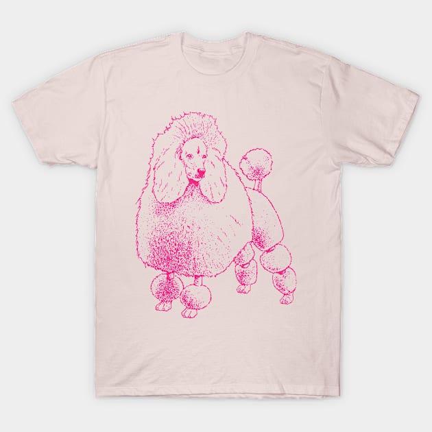 Pink Poodle Design Poodle Lover French Poodle Lover T-Shirt by penandinkdesign@hotmail.com